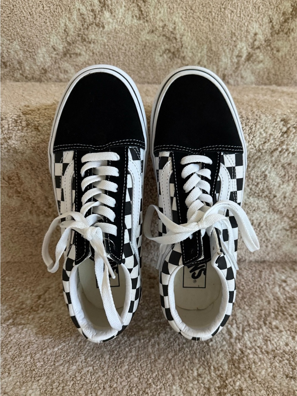 Black & White Checkerboard Skate Sneakers